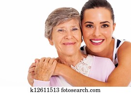 senior mother and adult daughter senior mother and adult daughter
