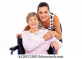 senior mother with her adult daughter