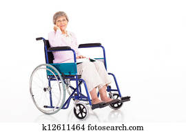 senior woman sitting on wheelchair senior woman sitting on wheelchair
