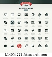 SEO and development icon set SEO and development icon set
