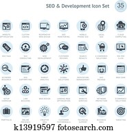 seo, und, entwicklung, symbol, satz seo, und, entwicklung, symbol, satz