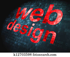 SEO web development concept: Web Design on digital background SEO web development concept: Web Design on digital background