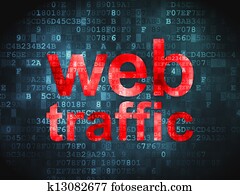 SEO web development concept: Web Traffic on digital background SEO web development concept: Web Traffic on digital background