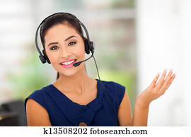 servicio de cliente, mujer que sonríe