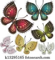 Set fantasy vintage butterfly Set fantasy vintage butterfly