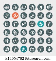 set, od, zalezitost concept, icons