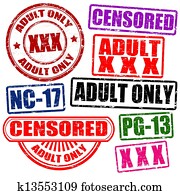 Set of adults only stamps