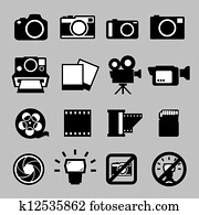 Set of camera and Video icons ,Illustration Set of camera and Video icons ,Illustration