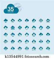 Set of cloud computing icons Set of cloud computing icons