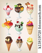 Set of ice cream Set of ice cream