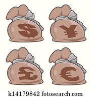 Set of Money Bags