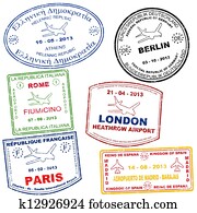 Set of passport stamps Set of passport stamps