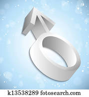 Sex Gender Symbol on Colored Background