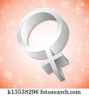 Sex Gender Symbol on Colored Background
