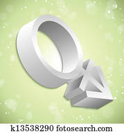 Sex Gender Symbol on Colored Background