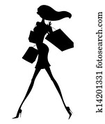 Sexy Young Shopper Silhouette