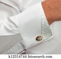 Shirt with cuff links