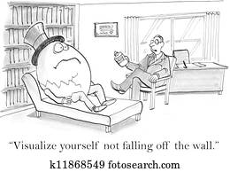 sich vorstellen, sich, not, fallen, wand