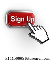 sign up 3d button sign up 3d button