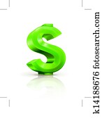 signo verde dólar