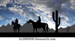Silhouette cowboys Silhouette cowboys