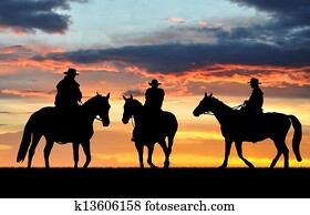 Silhouette cowboys Silhouette cowboys
