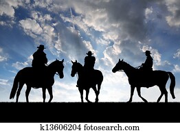Silhouette cowboys Silhouette cowboys