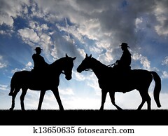 Silhouette cowboys Silhouette cowboys