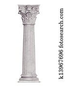 Single greek column isolated on white Single greek column isolated on white