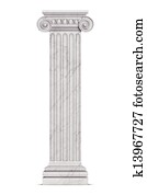 Single greek column isolated on white Single greek column isolated on white