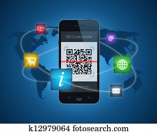 Smartphone with QR code reader Smartphone with QR code reader