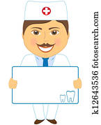 smile dentist with poster and tooth