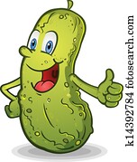 Smiling Thumbs Up Pickle Cartoon Smiling Thumbs Up Pickle Cartoon