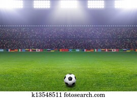Soccer ball, stadium, light Soccer ball, stadium, light