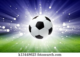 Soccer ball, stadium, light Soccer ball, stadium, light