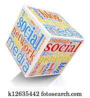 social, mídia, conceito