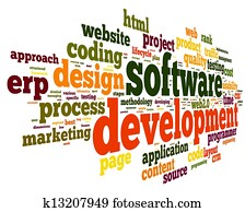 Software development concept in tag cloud Software development concept in tag cloud