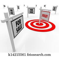 Sold Real Estate Sign Many For Sale Signs Homes on Market Sold Real Estate Sign Many For Sale Signs Homes on Market