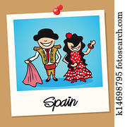 Spain travel polaroid people