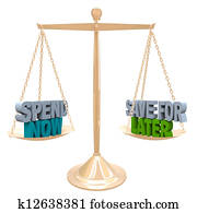 Spend Now vs Save for Later Balance Budget Money