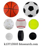 Sport balls collection over white Sport balls collection over white