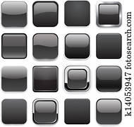Square black app icons. Square black app icons.