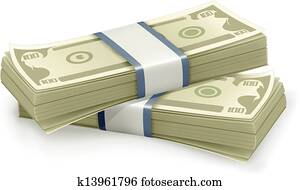 Stack of Dollars, vector