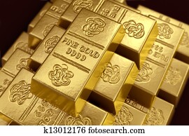 Stacked gold bars