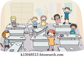Stick Kids in Messy Classroom Stick Kids in Messy Classroom