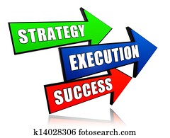 strategy, execution, success in arrows