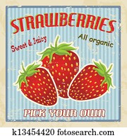 Strawberry vintage poster Strawberry vintage poster