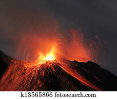 Strombolian, erupção, vulcão