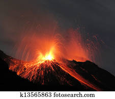 Strombolian volcano eruption Strombolian volcano eruption