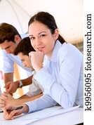Students in business training Students in business training